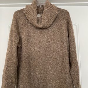 Large Brown L.L. Bean Cowl Neck Sweater
